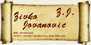 Živko Jovanović vizit kartica